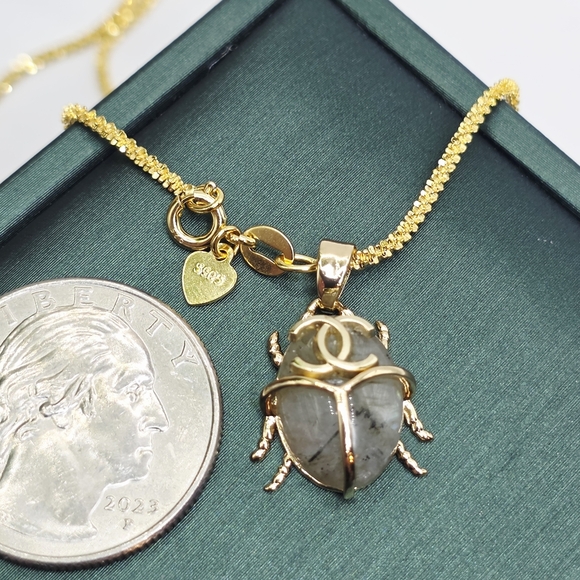 CHANEL Gold and Silver Scarab/ Bettle Necklace - Picture 3 of 4